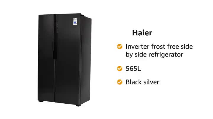 Watch Haier 565 L Inverter Frost-Free Side-by-Side Refrigerator